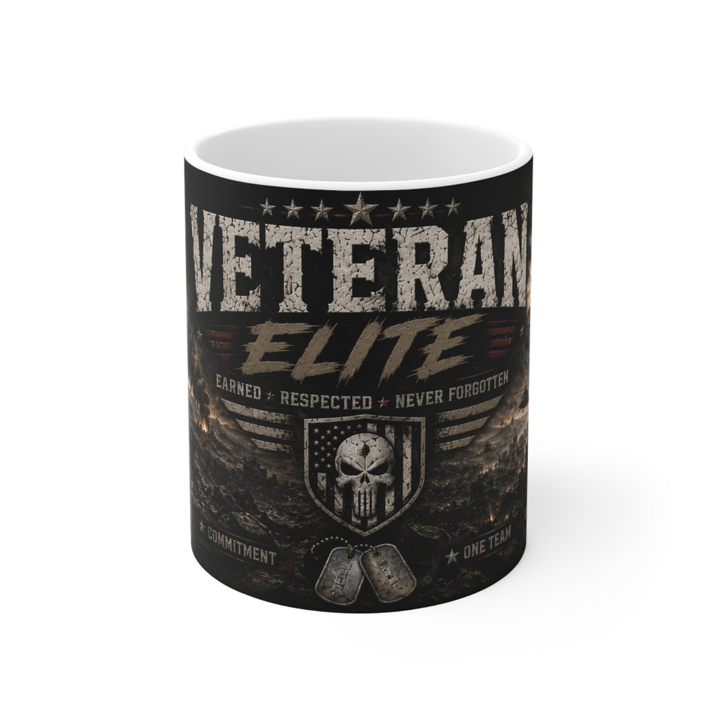 Veteran Elite 11oz Coffee Mug — Honor, Courage & Respected Military Gift