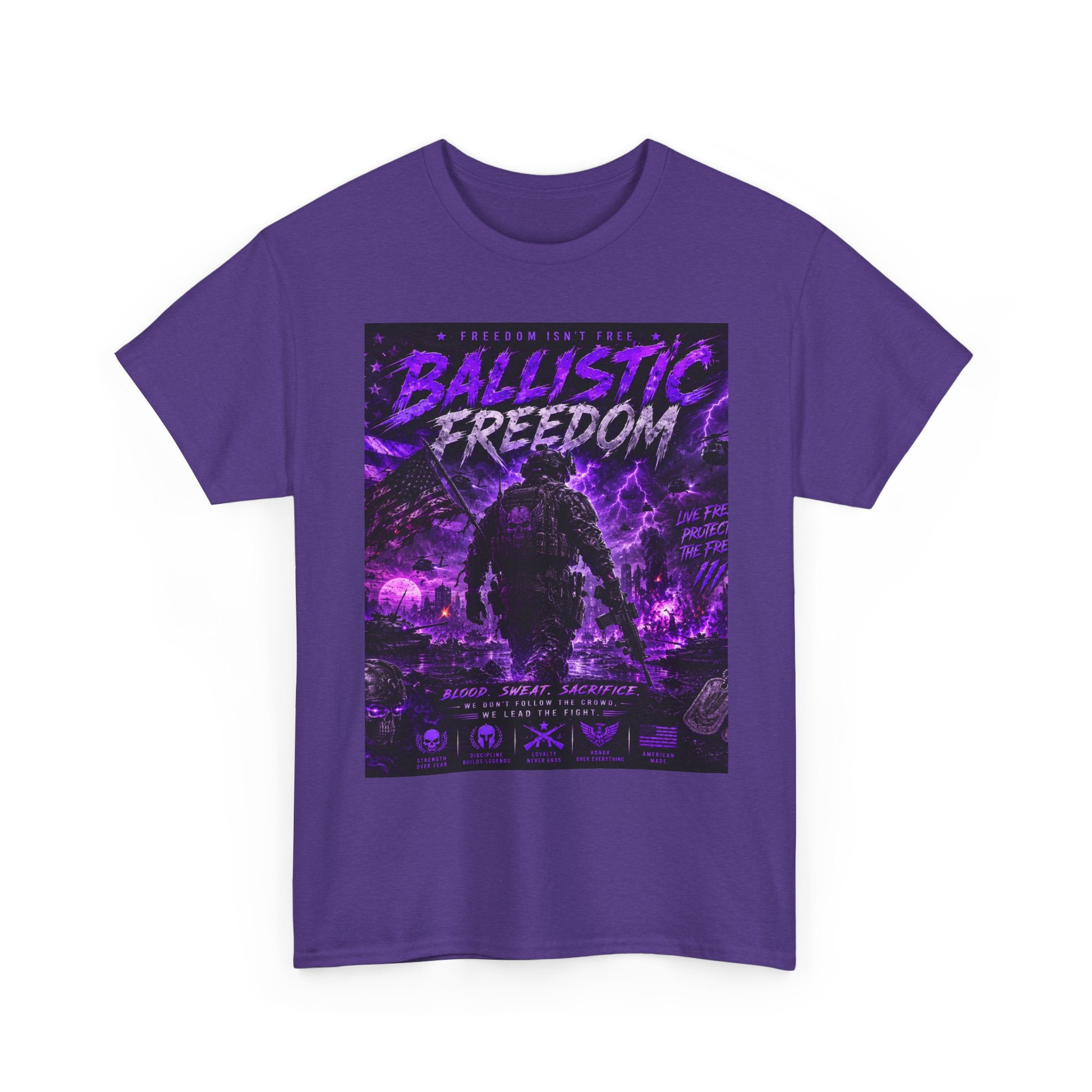 Ballistic Freedom Graphic Tee (Purple Storm Soldier)