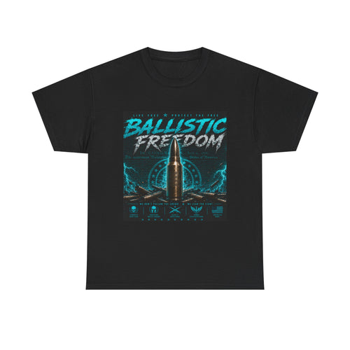 Ballistic Freedom Tee — Retro Bullet Graphic T-Shirt