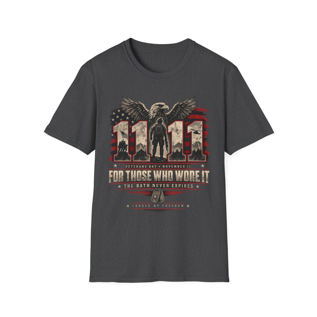 Military 11/11 Veteran Tribute T-Shirt – 'For Those Who Wore It' Patriotic Eagle Tee