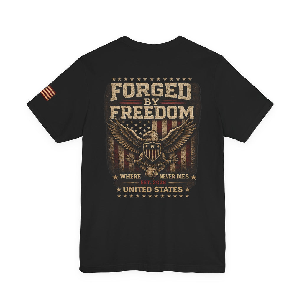 T-Shirt — Forged By Freedom Graphic Tee (Patriotic Eagle, "FBF" Est. 2020)