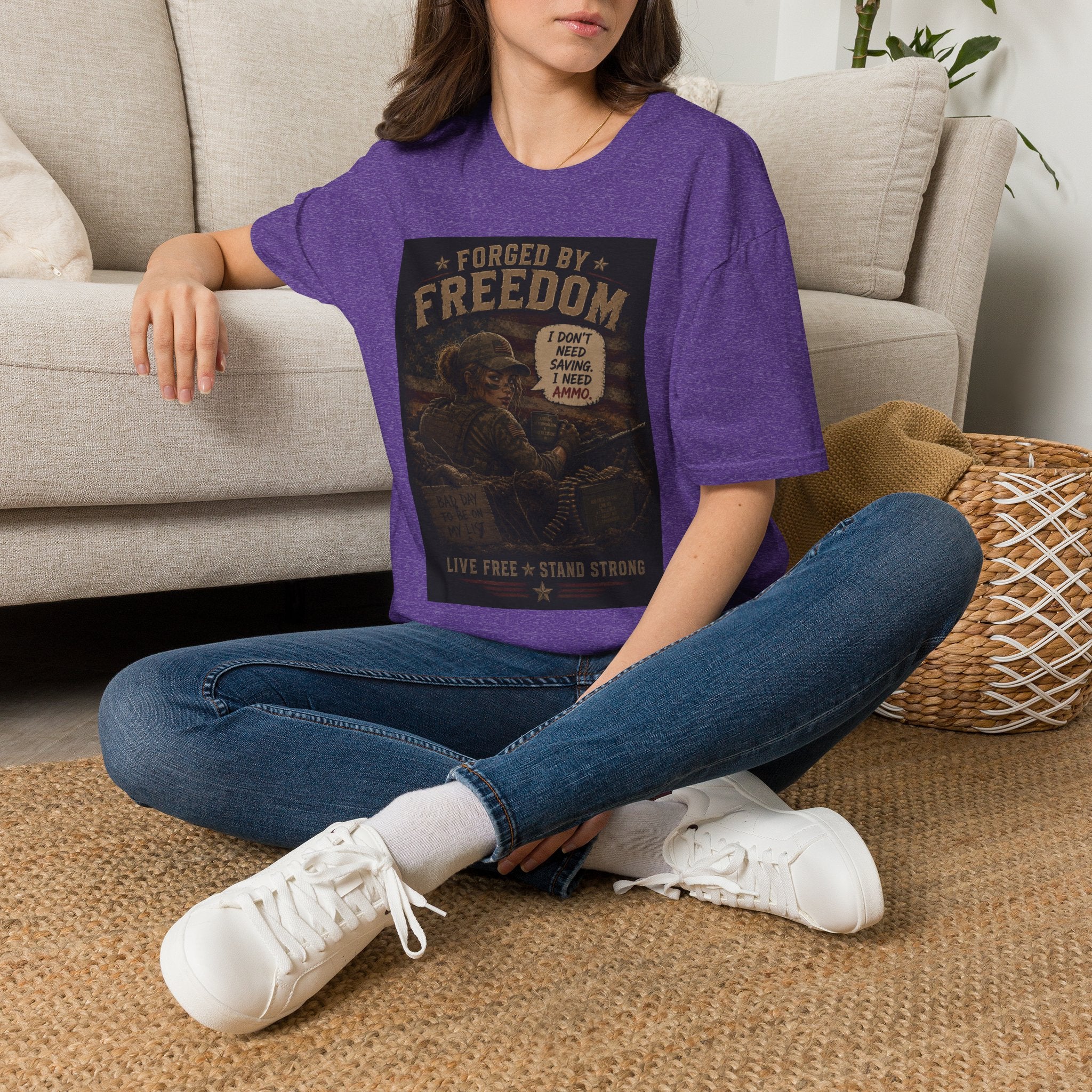 Forged by Freedom-Military Ammo Patriotic Tee (I Don't Need Saving, I Need Ammo)