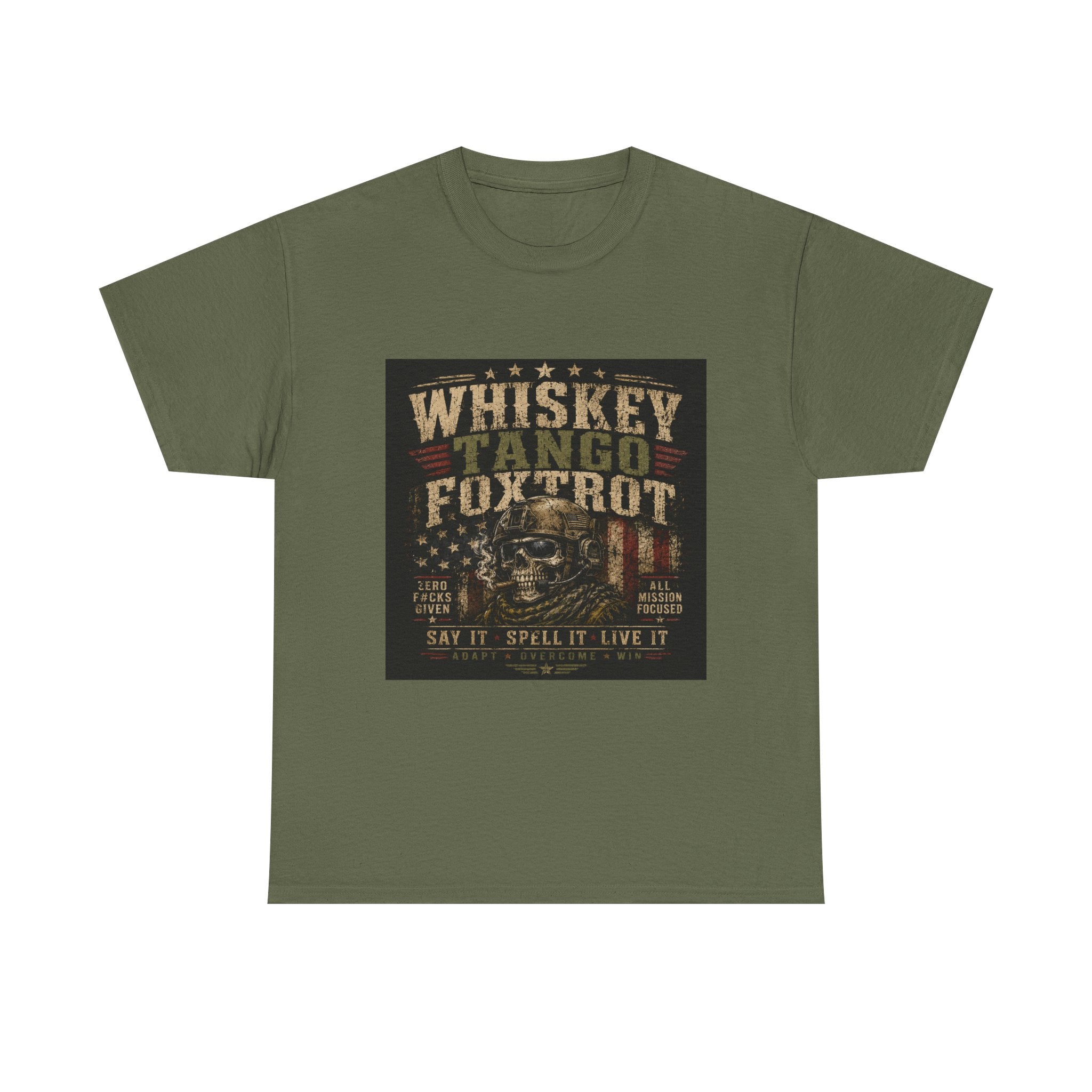Whiskey Tango Foxtrot T-Shirt — Vintage Militär-Totenkopf-Grafik-Shirt