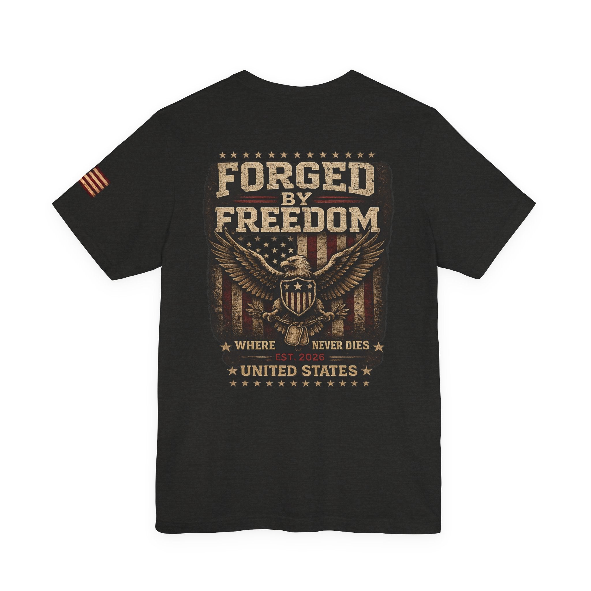 T-Shirt — Forged By Freedom Graphic Tee (Patriotic Eagle, "FBF" Est. 2020)