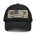 Distressed Embroidered American Flag Dad Hat — Vintage Patriotic Baseball Cap