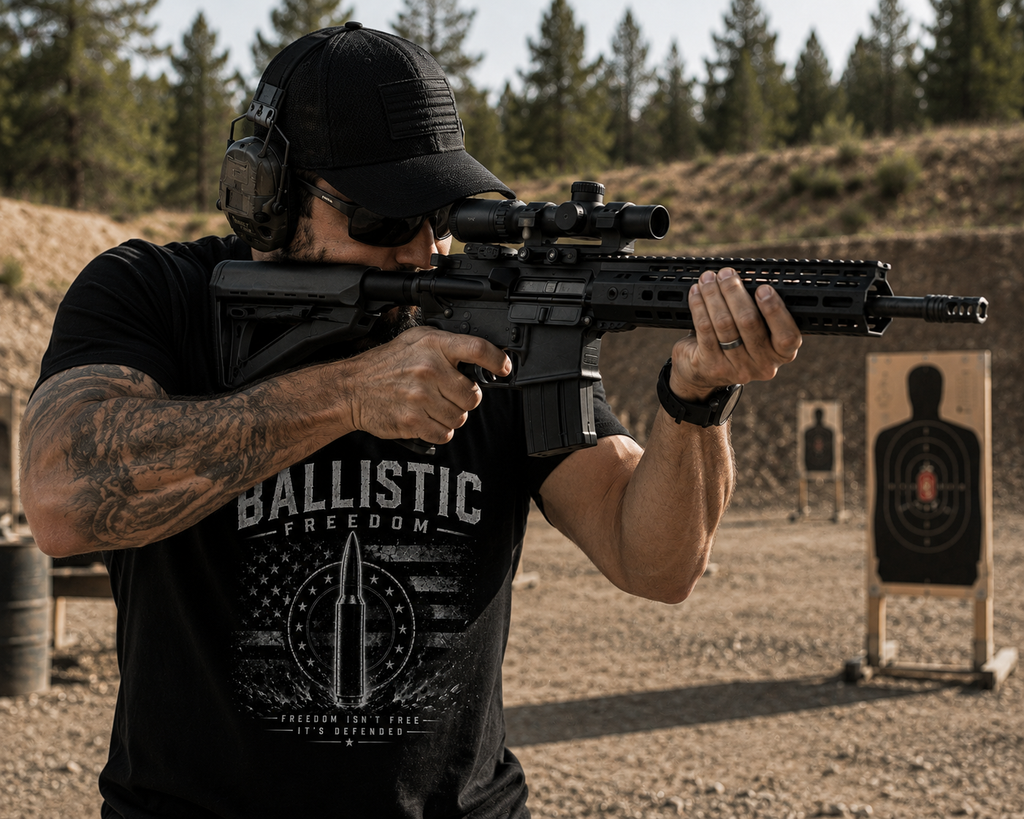 Ballistic Freedom Tee — Bullet Shield Graphic T-Shirt