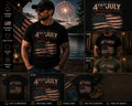 4th of July T-Shirt – Vintage American Flag Independence Day Tee