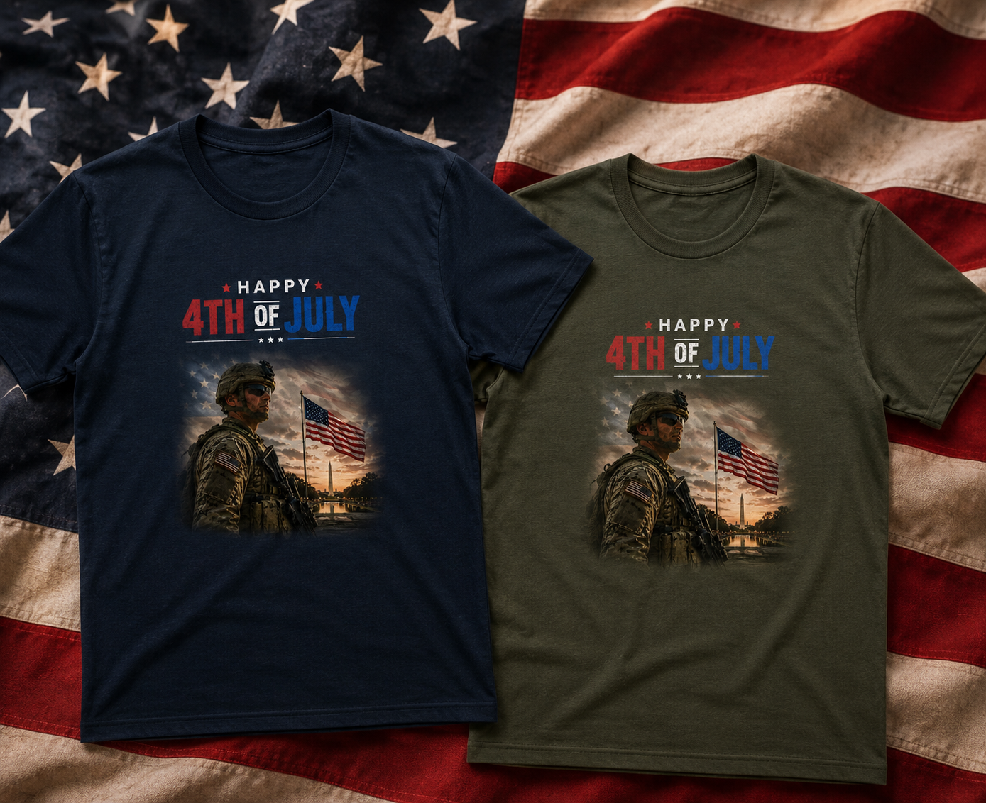 4th of July T-Shirt – Patriotic Fireworks Flag Tee