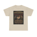 Men's Military Tribute T-Shirt — "Behind Every Warrior Is A Dad Who Raised Him" Patriotic Veteran Dad Tee