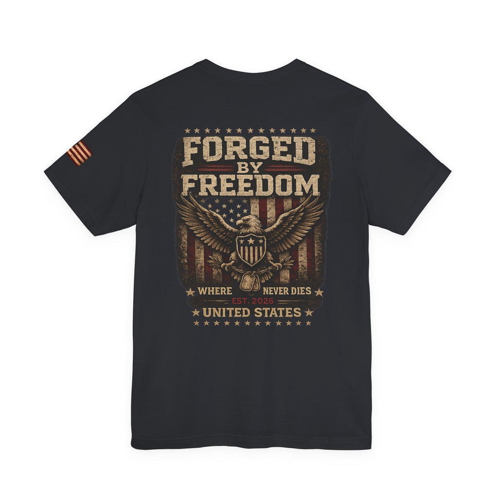 T-Shirt — Forged By Freedom Graphic Tee (Patriotic Eagle, "FBF" Est. 2020)