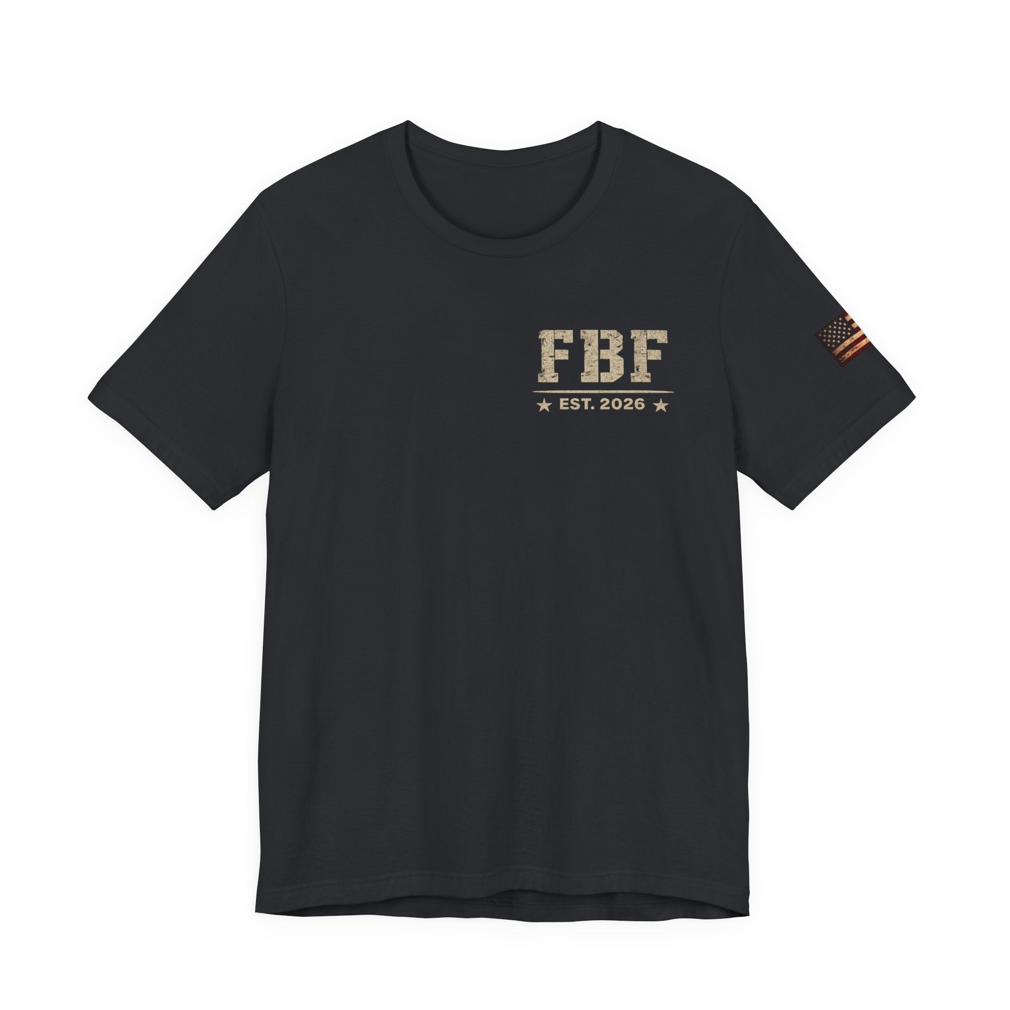 T-Shirt — Forged By Freedom Graphic Tee (Patriotic Eagle, "FBF" Est. 2026)