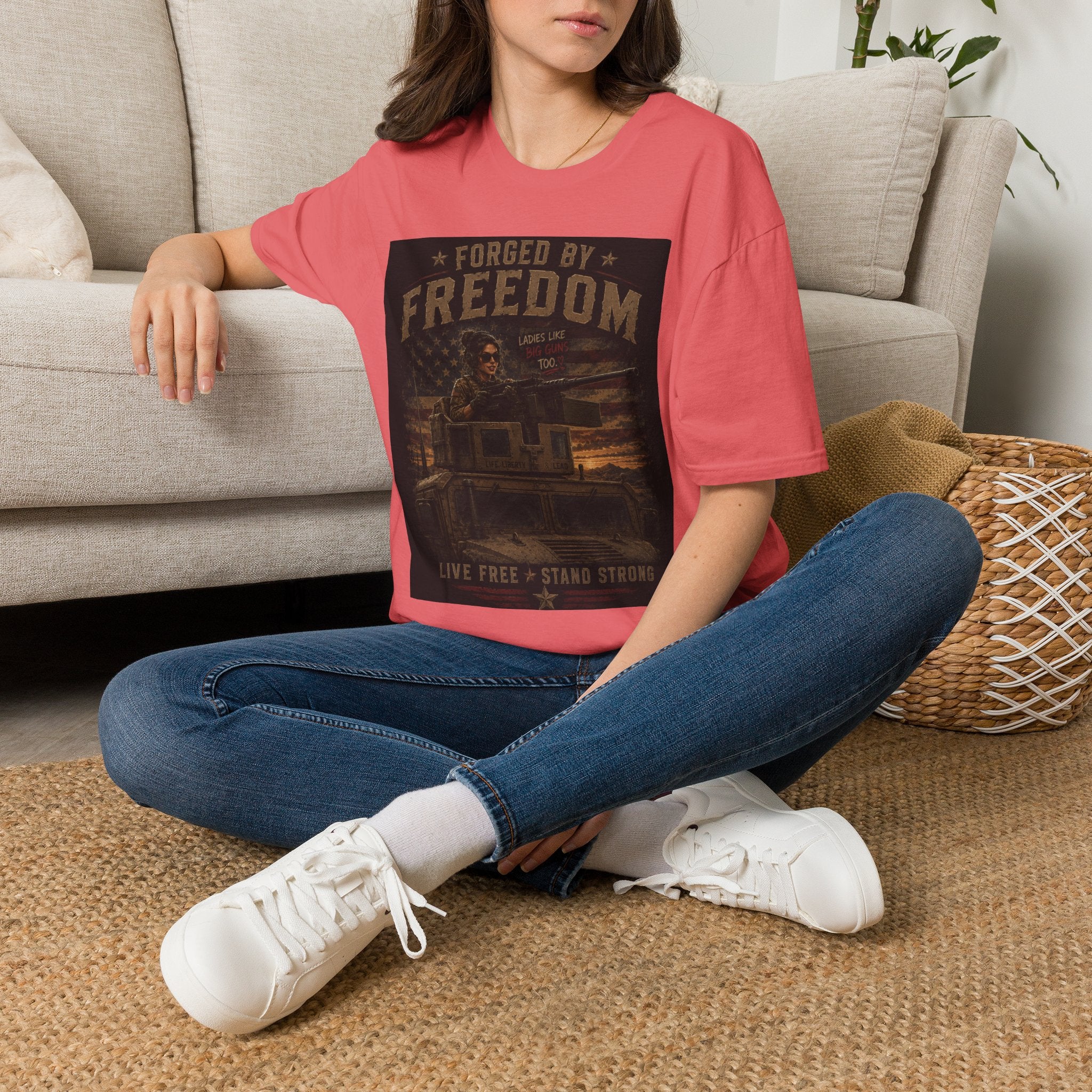 Forged by Freedom T-Shirt — Patriotic Ladies Like You Graphic Tee