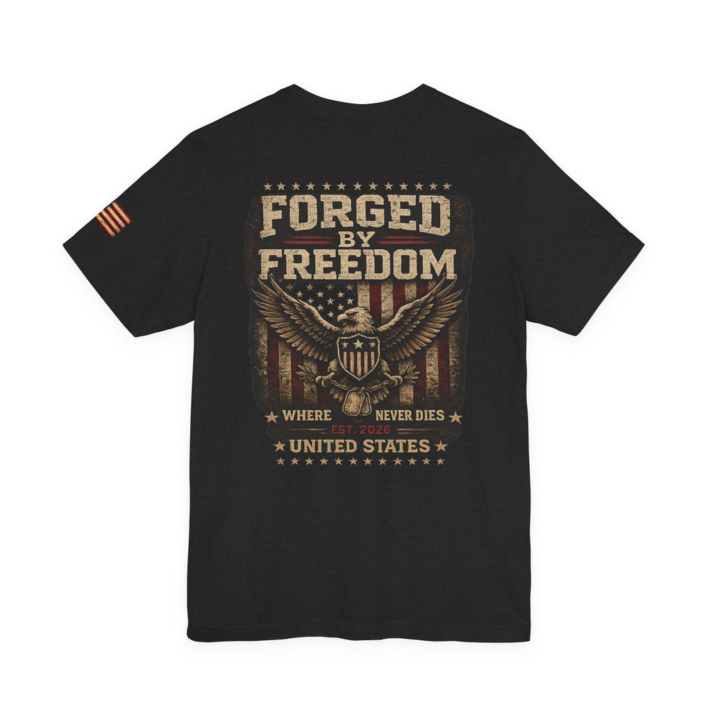 T-Shirt — Forged By Freedom Graphic Tee (Patriotic Eagle, "FBF" Est. 2020)