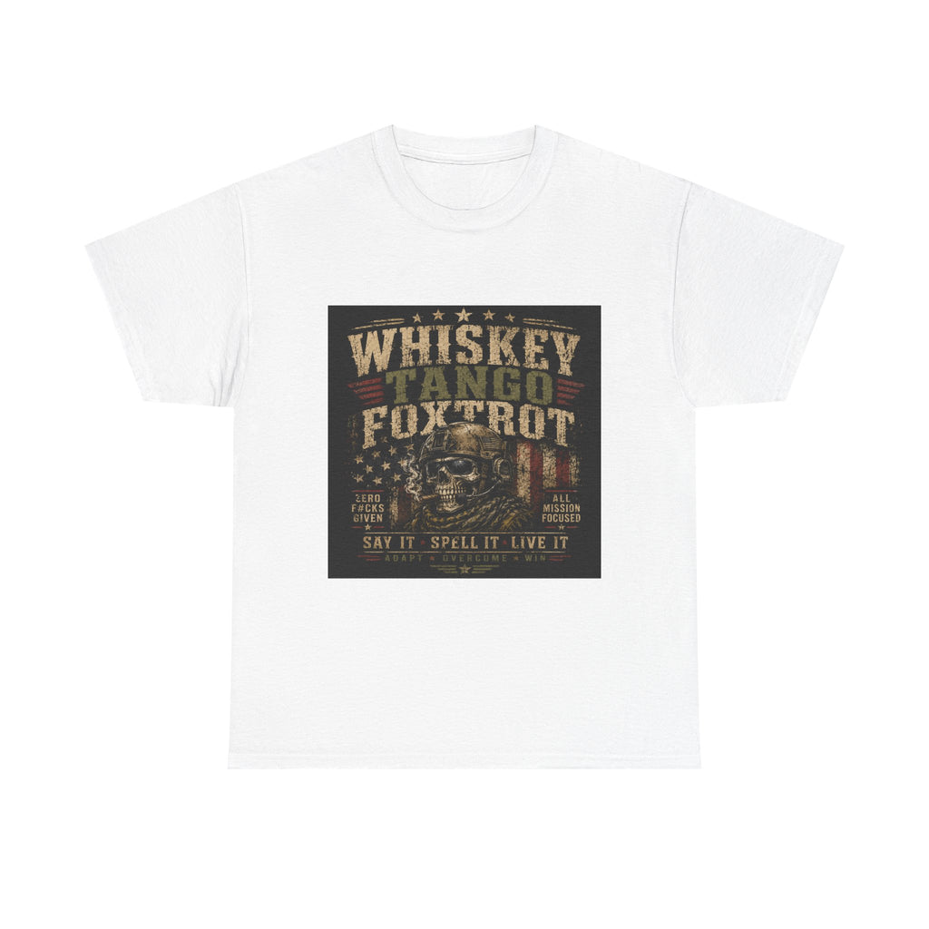 Whiskey Tango Foxtrot Tee — Vintage Military Skull Graphic Shirt