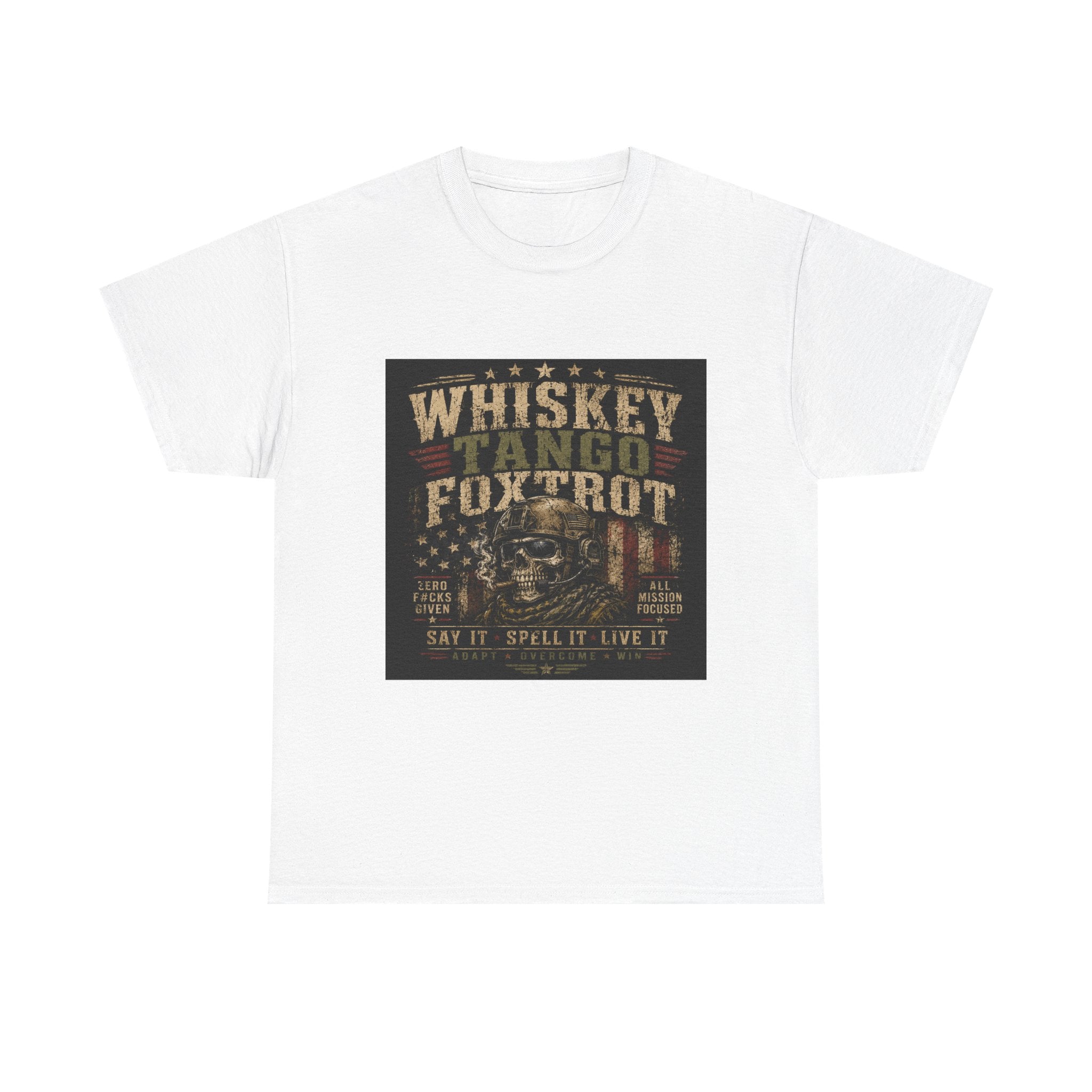 Whiskey Tango Foxtrot T-Shirt — Vintage Militär-Totenkopf-Grafik-Shirt