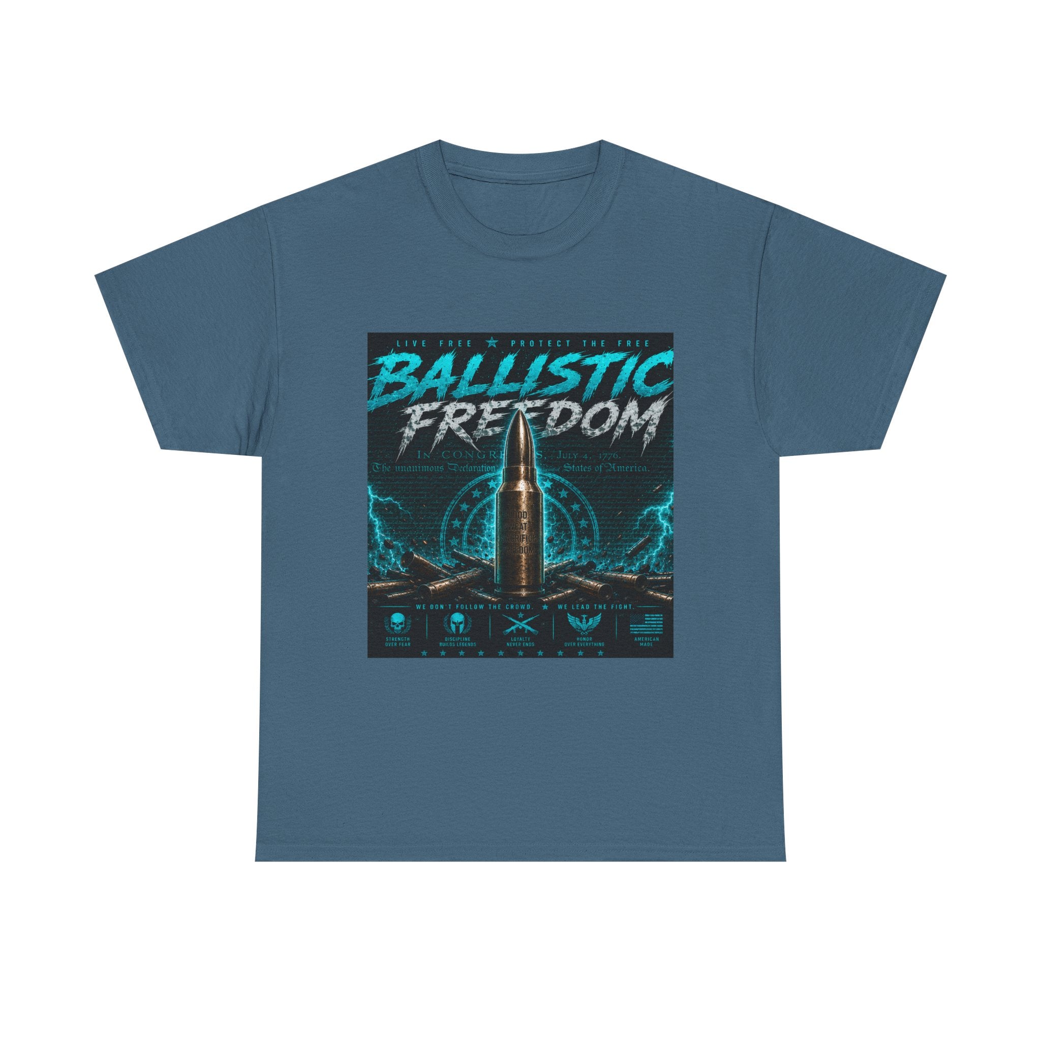 Ballistic Freedom Tee — Retro Bullet Graphic T-Shirt