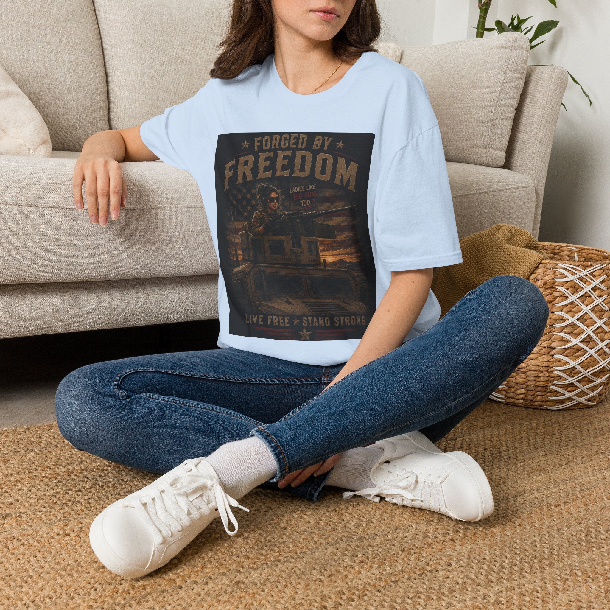 Forged by Freedom T-Shirt — Patriotic Ladies Like You Graphic Tee