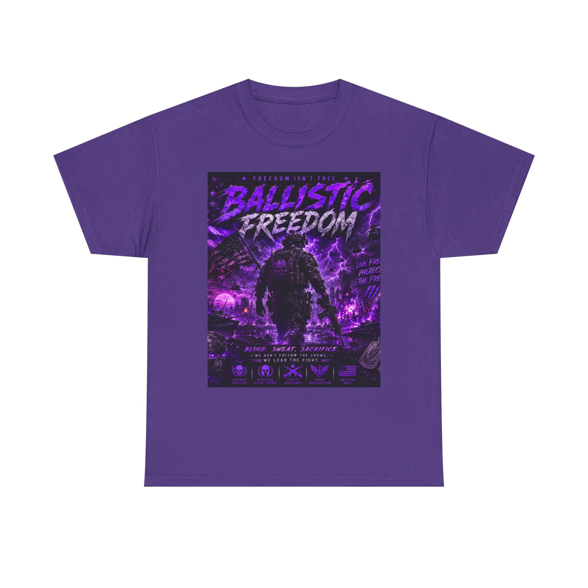 Ballistic Freedom Graphic Tee (Purple Storm Soldier)