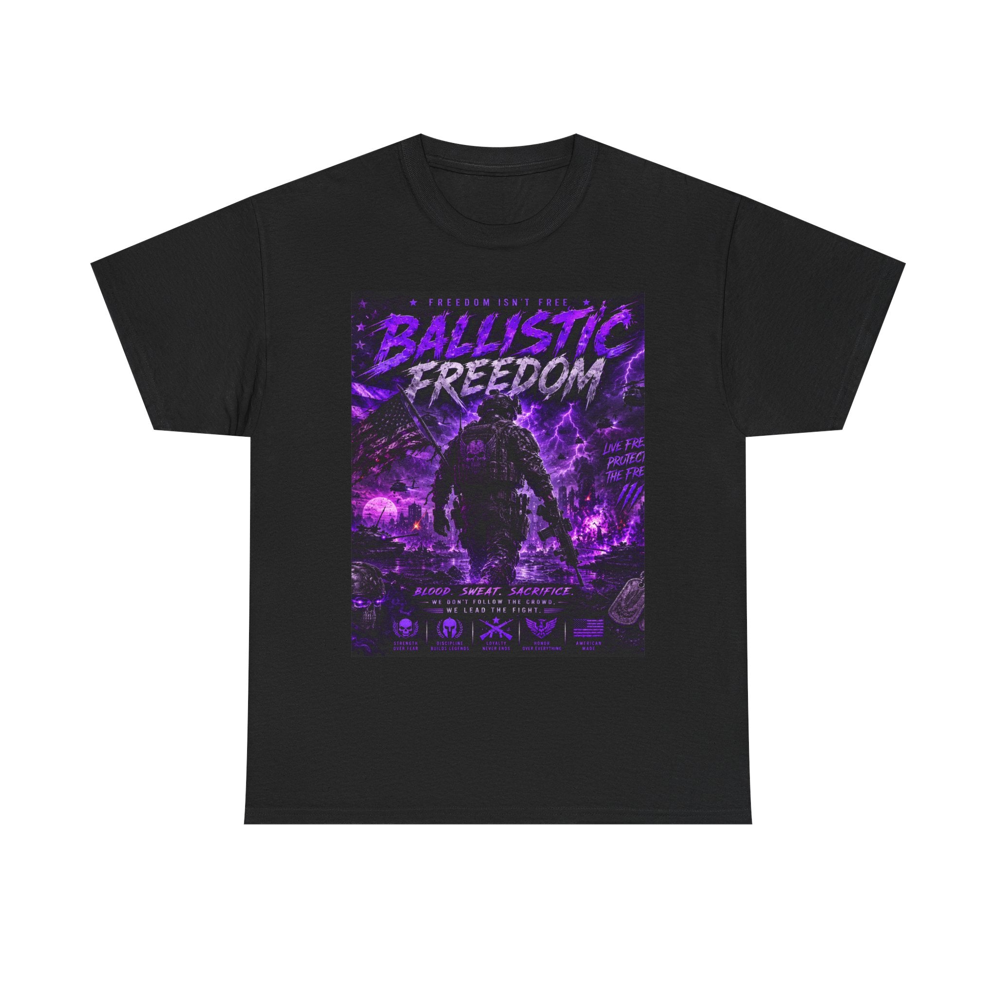 Ballistic Freedom Graphic Tee (Purple Storm Soldier)