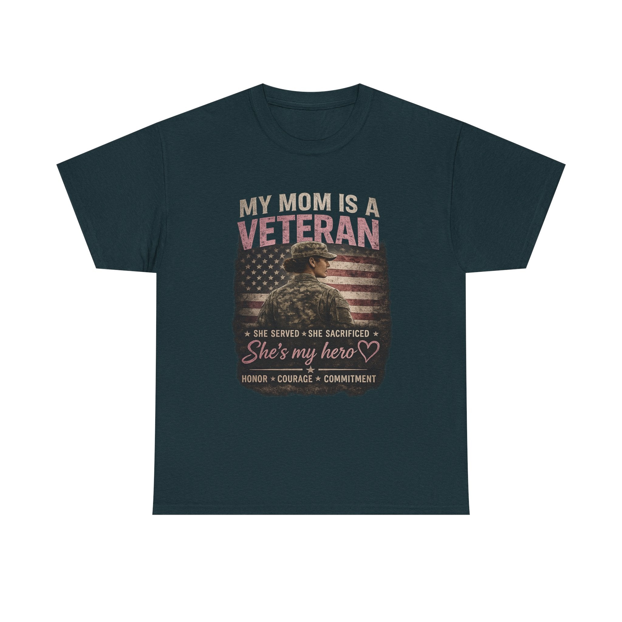 Veteran Mom T-Shirt — "My Mom Is A Veteran" Patriotic Tribute Tee