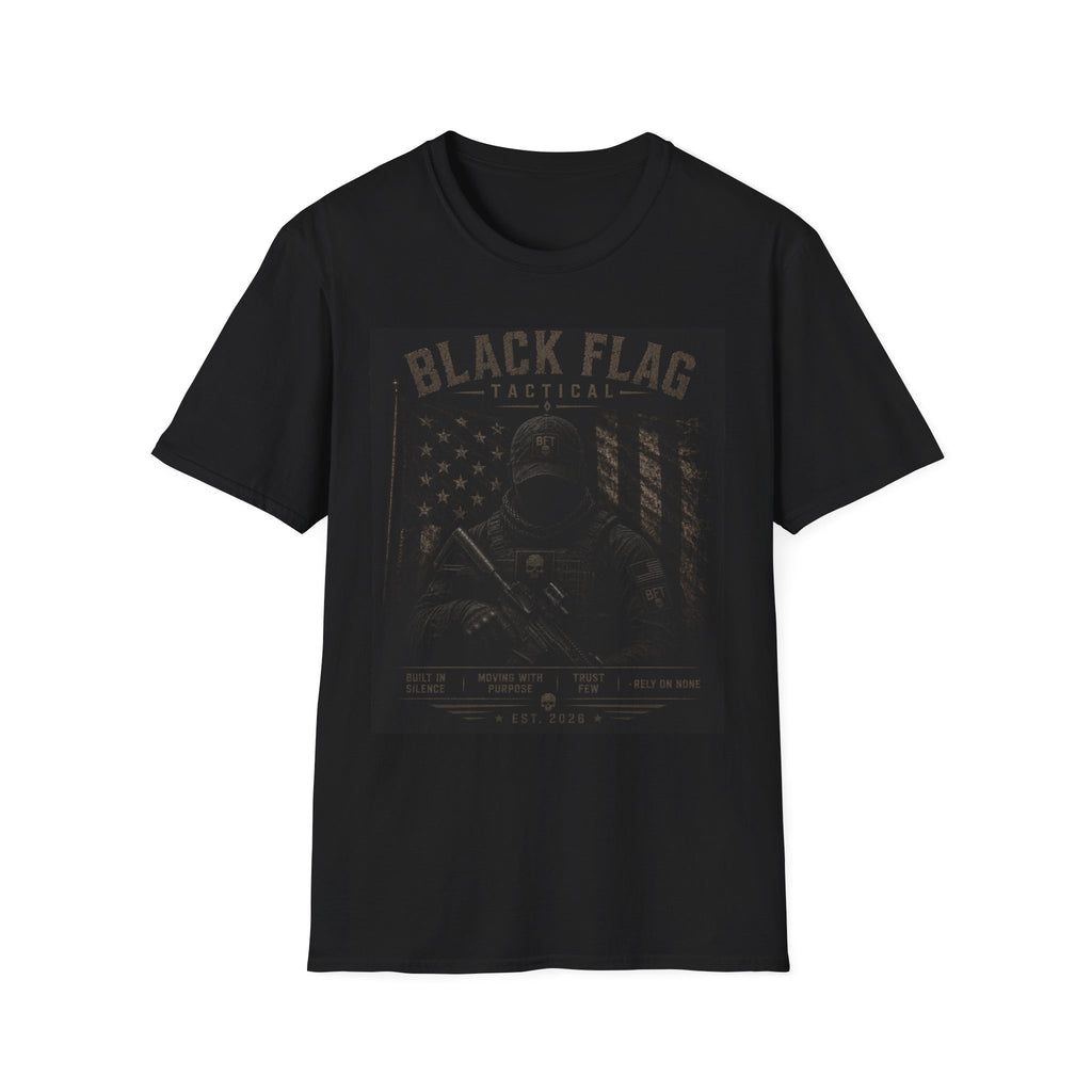 Black Flag Tactical T‑Shirt — Military Style American Flag Graphic