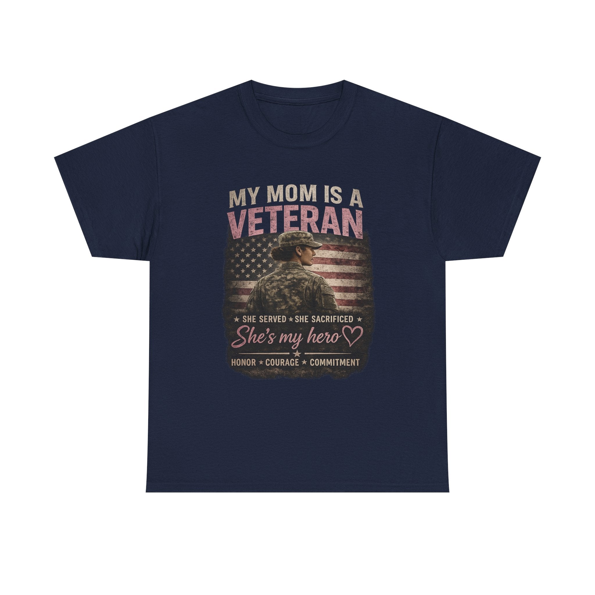 Veteran Mom T-Shirt — "My Mom Is A Veteran" Patriotic Tribute Tee