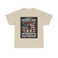 Father's Day Military T-Shirt - "Happy Father's Day Behind Every Strong Soldier" Patriotic Tee