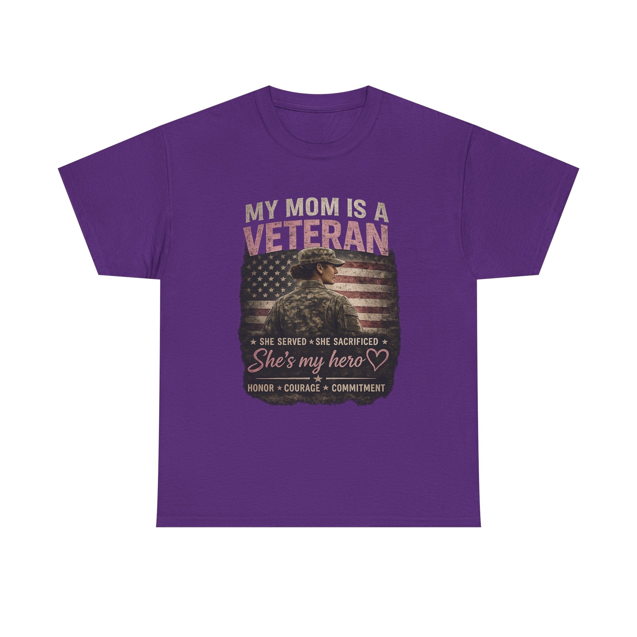 Veteran Mom T-Shirt — "My Mom Is A Veteran" Patriotic Tribute Tee