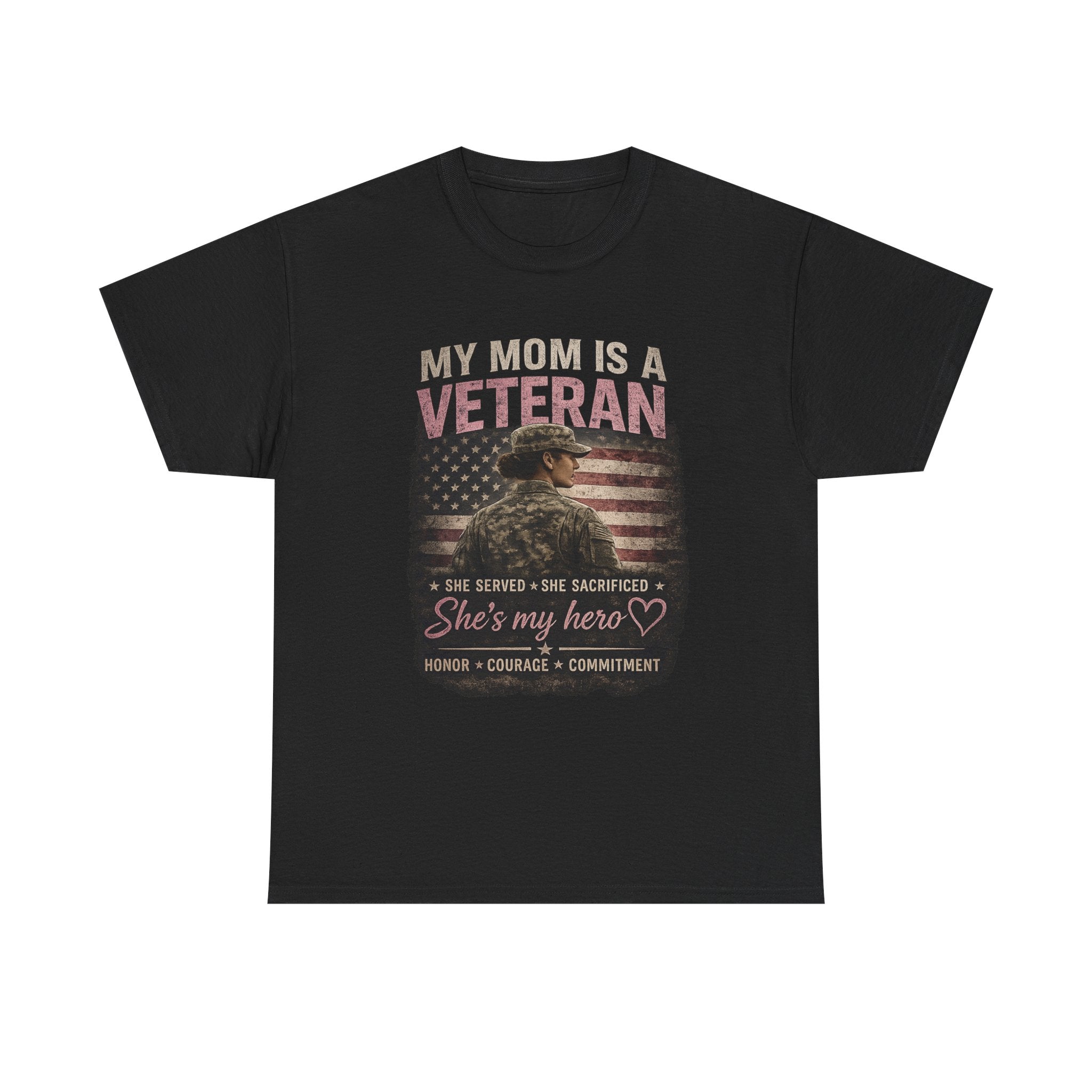 Veteran Mom T-Shirt — "My Mom Is A Veteran" Patriotic Tribute Tee